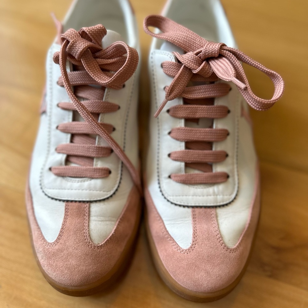 Louis Vuitton frontrow sneakers in pink suede and white sz 39. LV logo - Picture 7 of 8